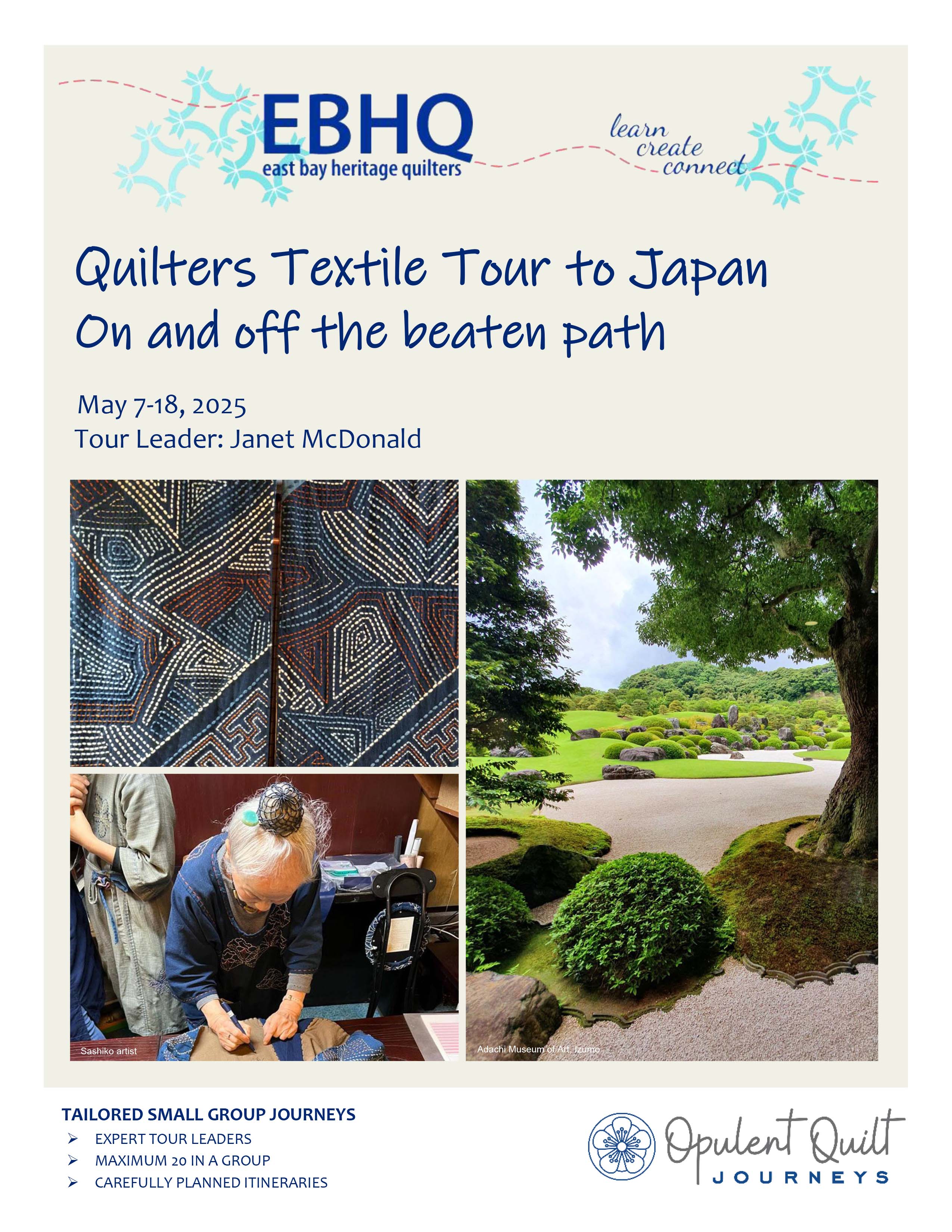 EBHQ Quilters Textile Tour to Japan brochure 
