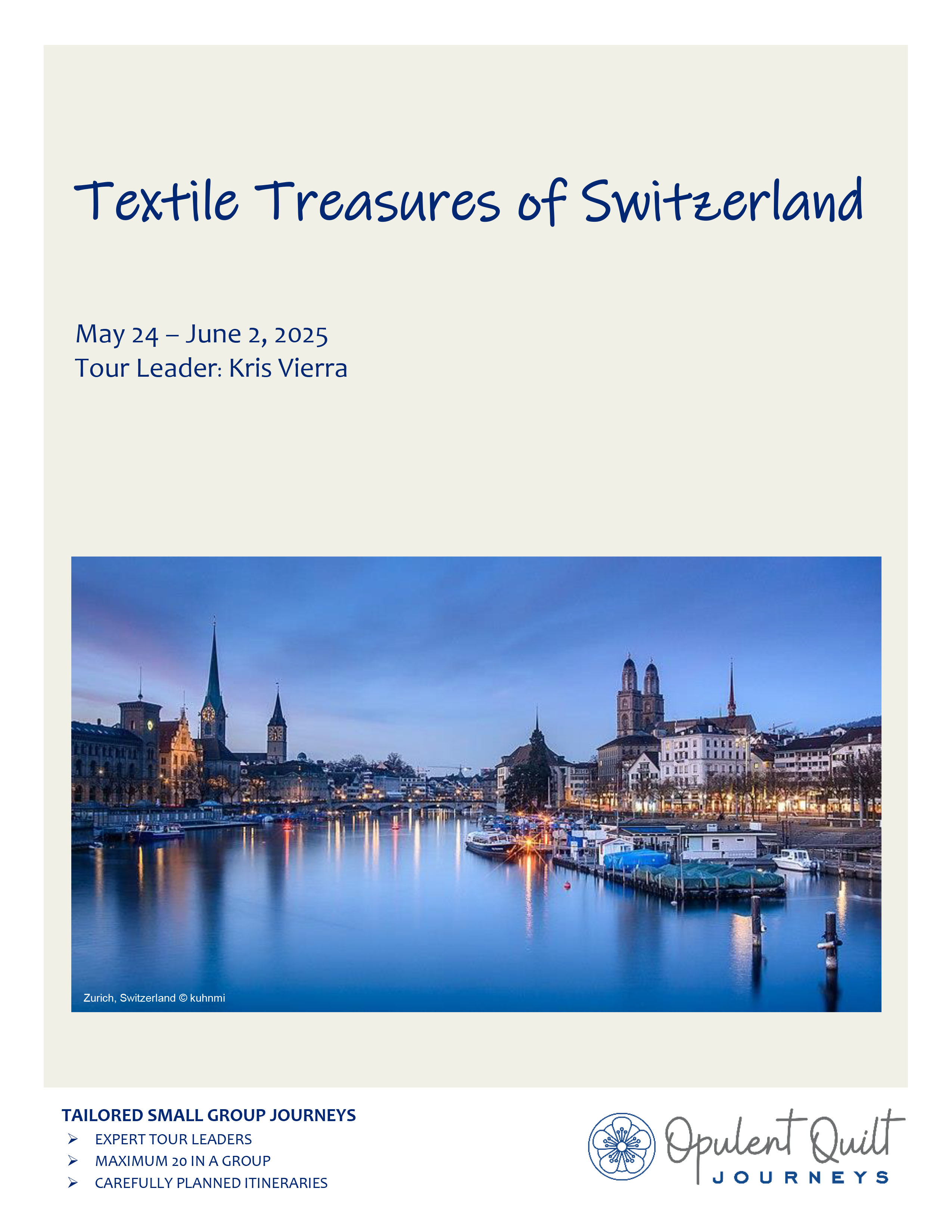 Textile Treasures of Switzerland Tour brochure