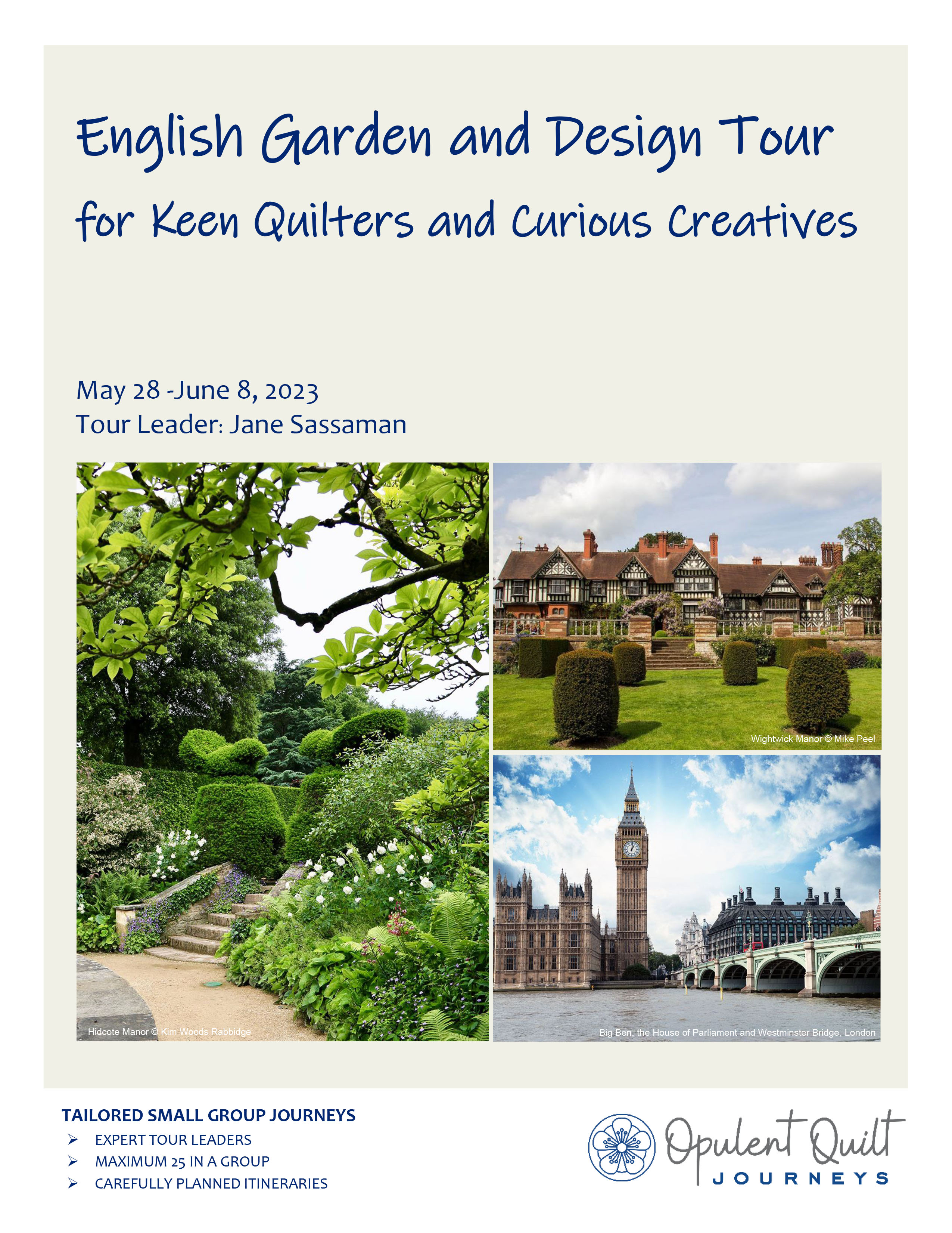 English Garden and Design Tour brochure cover