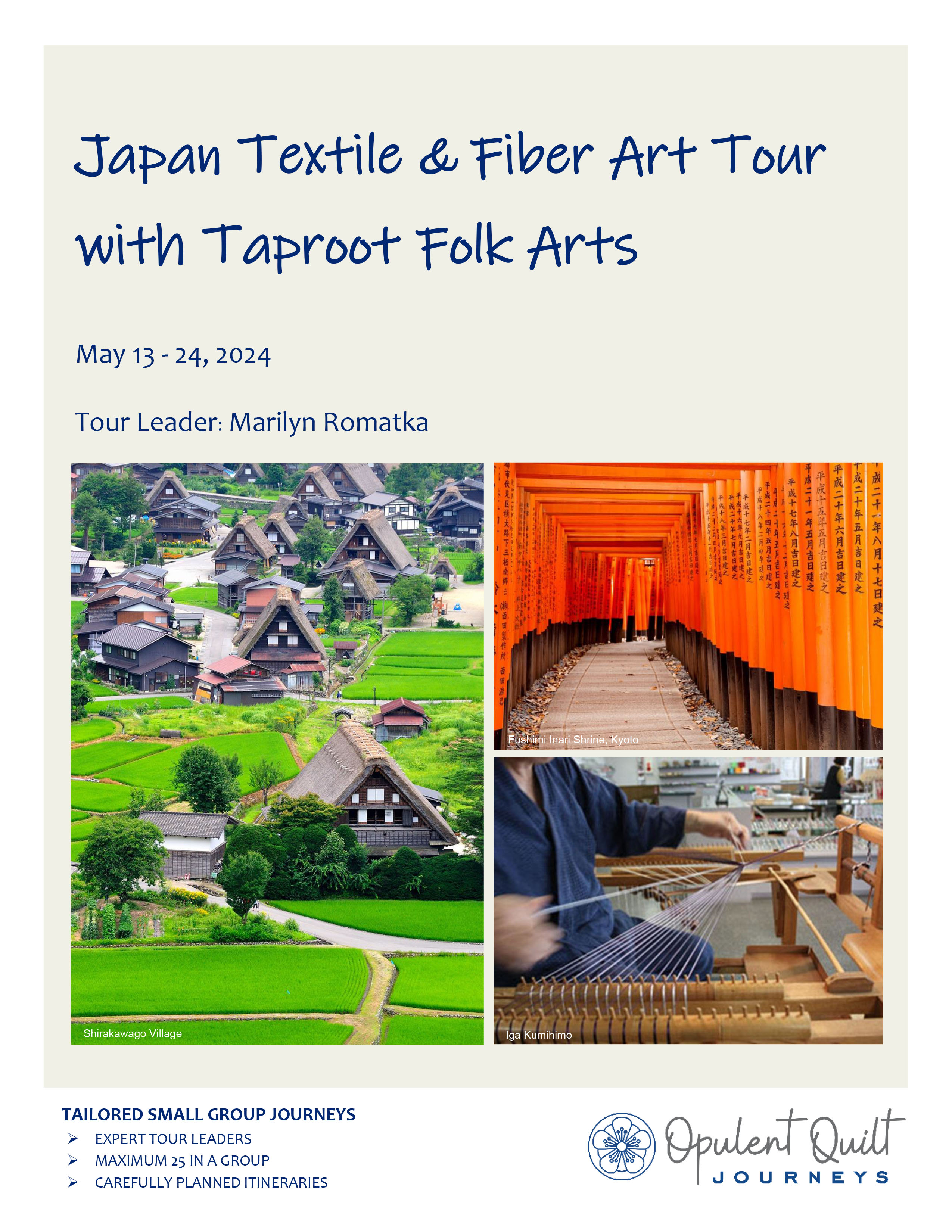 Japan Textile & Fiber Art Tour with Taproot Folk Arts