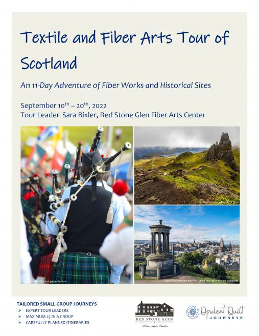 Textile and Fiber Arts Tour of Scotland September Departure brochure